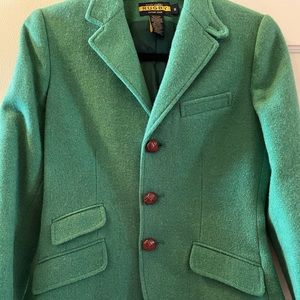 Ralph Lauren Kelly Green Tweed Blazer